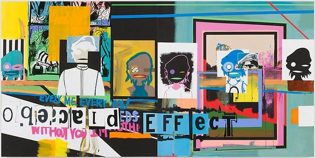 Placebo Effect
2010
Acrylic and screeprint on linen
84 x 168 x 1 1/2 inches
