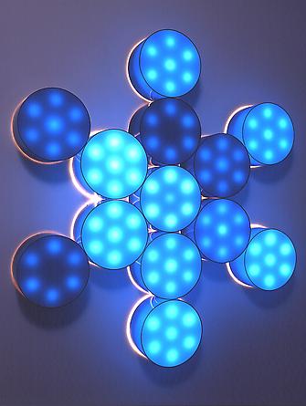 Metatron 
Installation view at Sandra Gering Gallery 
Plexiglas, incandescent light bulbs, custom software, electrical hardware
60 x 60 x 12 inches
Edition of 3
2002