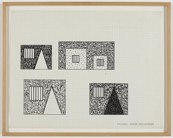 Prisons - Inside and Outside, 1981
Pen on graph paper
17 x 22 inches