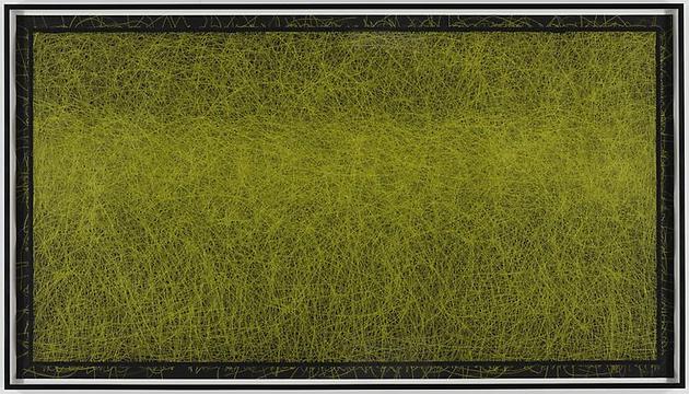 One Hour Blind Drawing
2003
Crayon on paper
59 1/4 x 108 inches
62 3/4 x 110 3/4 inches (framed)