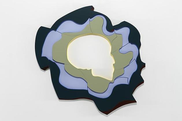 RiverCycle
2010
Trupan Ultralight, Plastic laminate (Abet & Formica), Flashe paint
45 1/2 x 44 x 3/4 inches