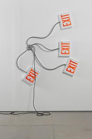 MATTHEW McCASLIN
Exit
2008
Electrical exit signs, flexible conduit, electrical wiring
Dimensions variable (70 x 61 x 3 inches, shown)
Edition of 10