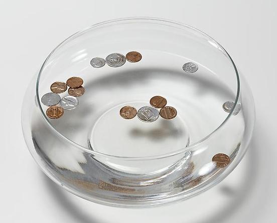 TONY MATELLI
Untitled, 2009
Urethane, vaporized metals, water
Dimensions variable (coins life size)
Edition of 15
