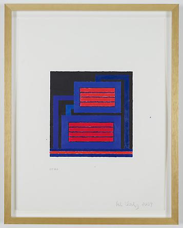 Untitled, 2010
Acrylic & Day-Glo acrylic on digitally printed paper
21 x 16 inches