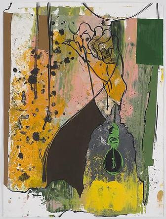 Swing the Heartache #3
2008
Acrylic & mixed media on paper
47 1/4 x 34 1/4 in