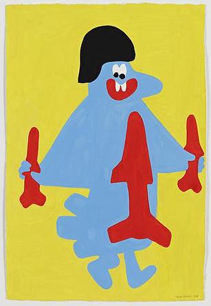 Blue Jet with Missiles
2008
Gouache on paper
22 1/2 x 15 inches