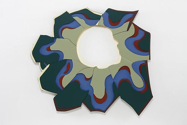FlowerHead
2010
Trupan Ultralight, Plastic laminate (Abet & Formica), Flashe paint
43 x 45 1/2 x 1/2 inches