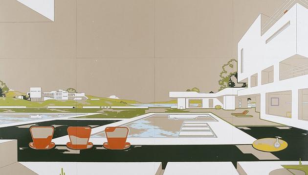 Guido Bagini
Untitled
2007
acrylic on cardboard mounted on plywood, in twelve sections
180 x 102 x 2 in