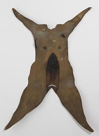 GENE BEERY
Carcass After Dissection of the Rational Animal
1960
Oil on cardboard with latex, steel wool, rope & staples
56 x 40 x 1 ½ in