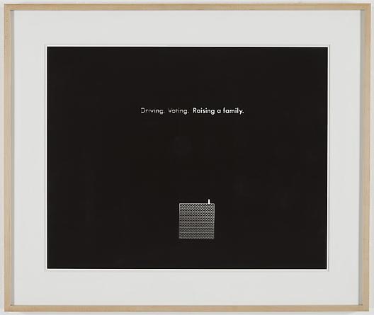 Driving Voting Raising a Family, 1988
Kodalith
17 1/5 x 22 ¼ inches