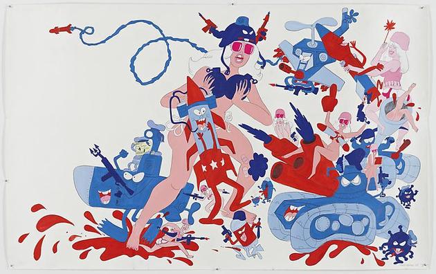 Red, White and Blue
2008
Gouache & graphite on paper
55 x 87 inches