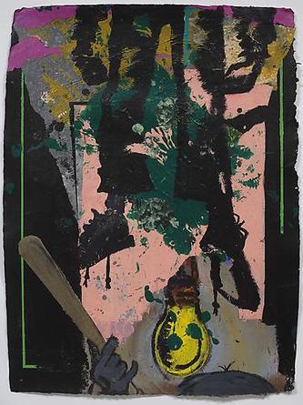 Lights Out
2008
Acrylic and mixed media collage on paper 
30 ½ x 28 ¾ in