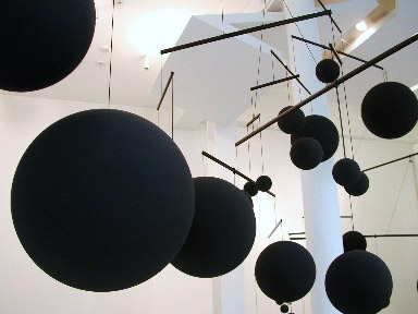 Mobile (detail)
2005
Plastic, paint, aluminum, nylon
25 spheres
Dimensions variable