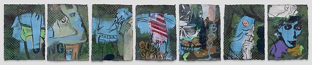 C.H.U.D. (City Humanoid Underground Dwellers)
2008
Acrylic & mixed media on paper
19 1/2 x 97 in