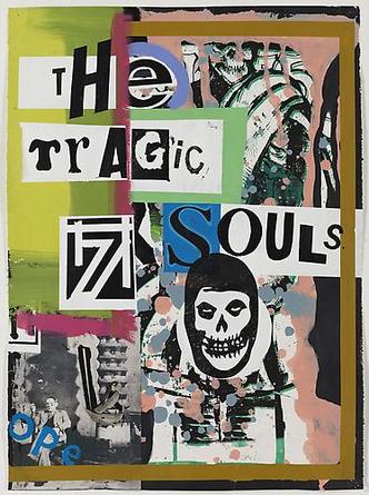 The Tragic Souls
2010
Acrylic, screenprint & collage on paper
30 x 22 inches
33 3/4 x 25 3/4 inches (framed)