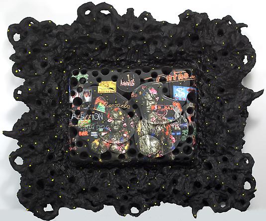 ASHLEY BICKERTON
LBTITNW 1, 2010
Acrylic & digital print, sate sticks on canvas mounted to wood, with fiberglass
41 x 47 x 9 1/4 inches
Courtesy of the artist & Lehmann Maupin Gallery, NY