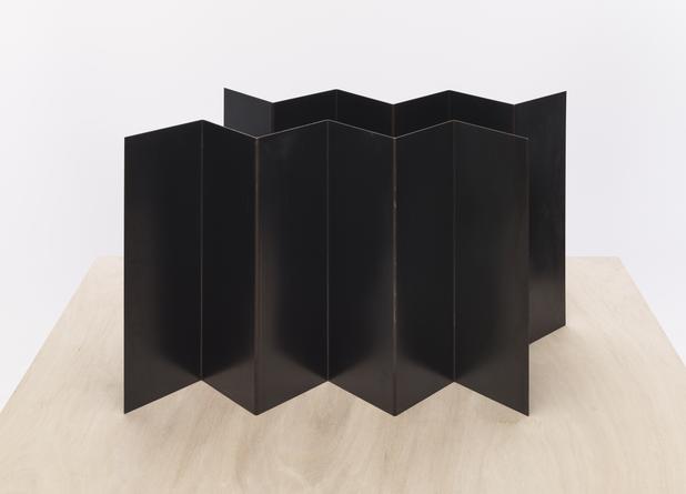 BARNETT NEWMAN
Posthumous maquette for Zim Zum, 1980
Steel in two parts
17 3/4 x 31 x 13 1/2 inches overall