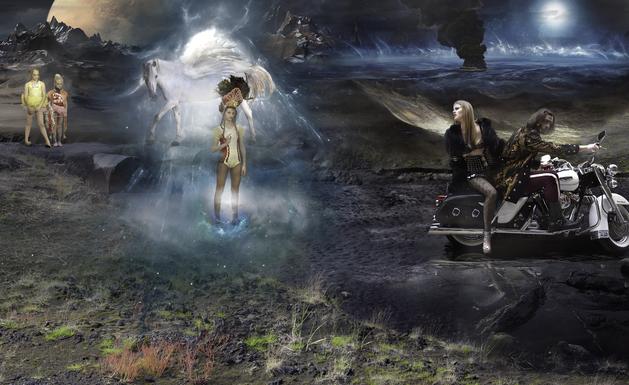 Bandit (Of her delights she unto him betrayed), 2014, Fuji Chrystal archive print mounted to Dibond and face-mounted to plexiglass inside silk covered frames with bronze corner bracket, edition of 5, 52 x 85 inches, or, 52 x 66 inches framed; edition of 8, 32 x 51 inches, or, 32 x 43 inches framed