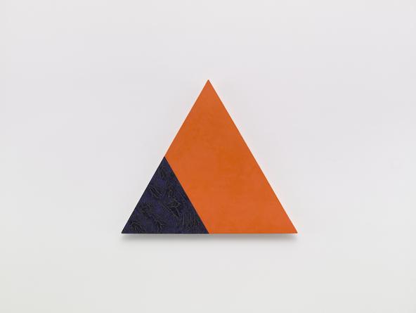 Angles (orange and blue), 2001
Oil, cold wax medium & gesso on linen over wood
21 1/4 inches each side
SGI3202