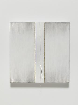 Elena del Rivero
Love Song #23, 2012
Oil, ink, needle & thread on linen
14 x 14 inches