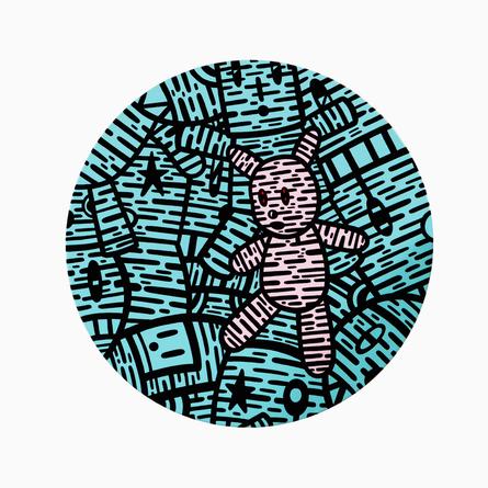 Big City Life - Between the Moon and New York City, 2016
Acrylic on canvas
11 3/4 inches diameter
SGI3225