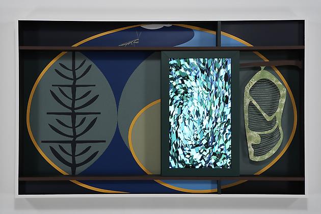 Spiral, 2007
Custom software, LCD screen, Formica, acrylic plastic, gouache on paper, lacquered wood
44 ½ x 72 x 6 inches
SGI620