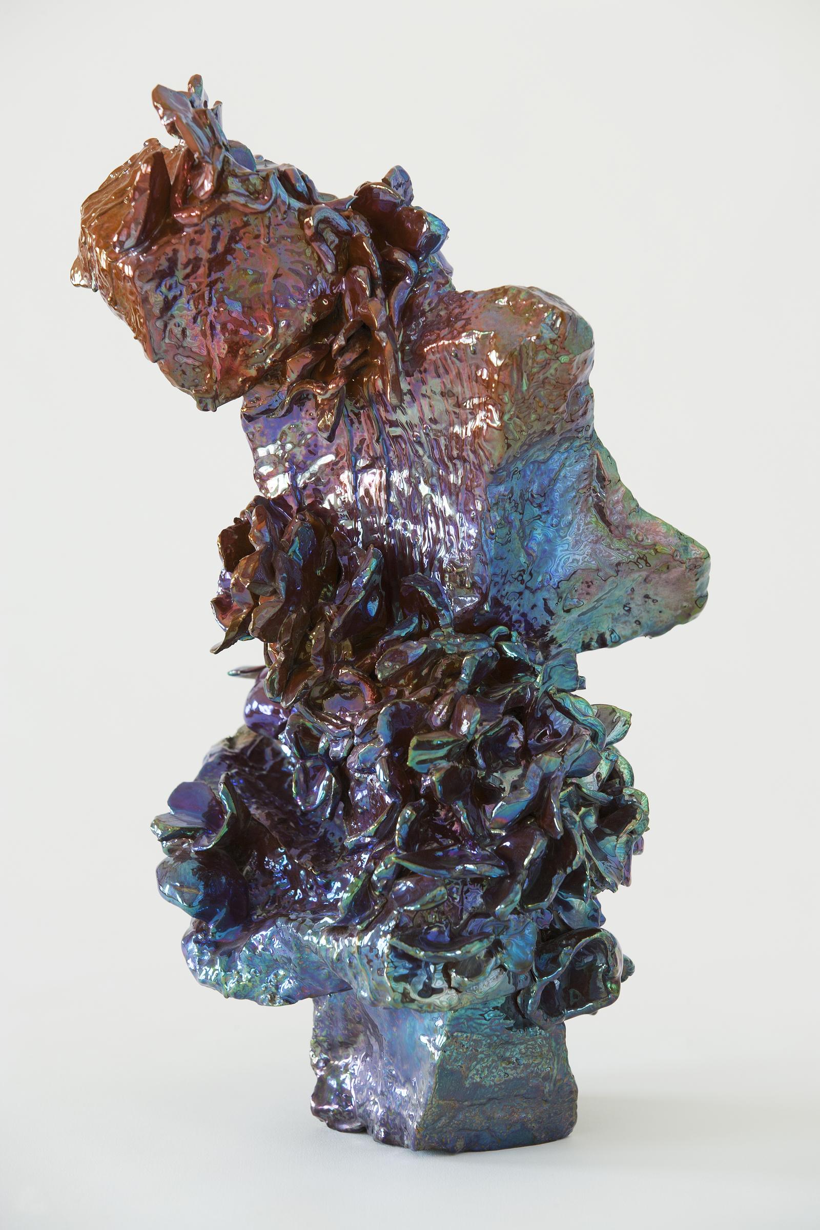 JULIA KUNIN Indigo Garden, 2013, ceramic, 18 x 10 x 11 inches, SGI2598.