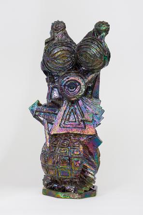 JULIA KUNIN, Vasarely's Sphere, 2015, ceramic, 22 x 10 1/2 x 10 inches, SGI3336.