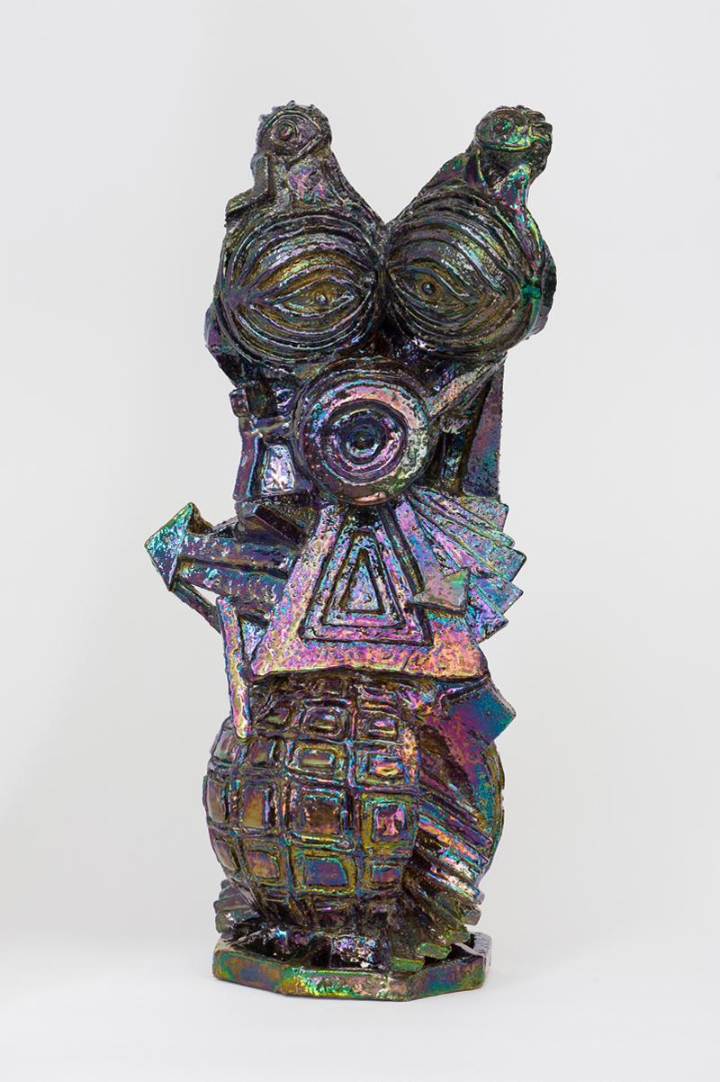 JULIA KUNIN, Vasarely's Sphere, 2015, ceramic, 22 x 10 1/2 x 10 inches, SGI3336.
