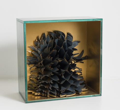 Paradise Interrupted Scaled, 2015
Cut paper, painted glass
13 x 13 x 6 1/2 inches
Edition of 40
SGI3364