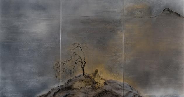 But be Gently at Ease, 2017 
Chinese ink and paint on acrylic glass
48 x 90 inches
SGI3380