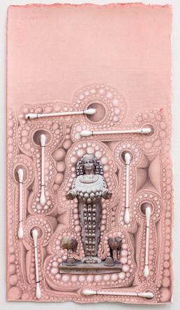 Hygiene (1), 2013
Acrylic, graphite, gouache, collage, Q-Tips & thread on paper
13 x 7 1/4 inches
SGI2939