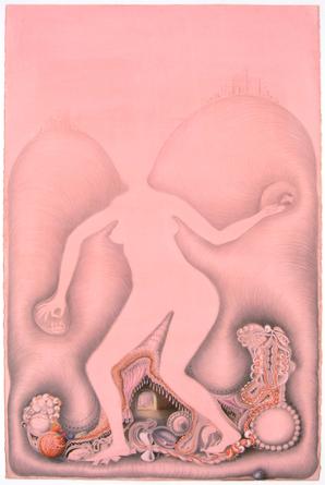 Searching for Support, 2010
Acrylic, colored pencil, fineliner & gouache on paper
37 1/2 x 26 inches
SGI2953