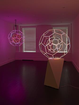 Installation view: Leo Villareal, Buckyball, 2014