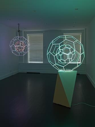 Installation view: Leo Villareal, Buckyball, 2014