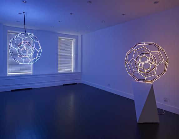 Installation view: Leo Villareal, Buckyball, 2014