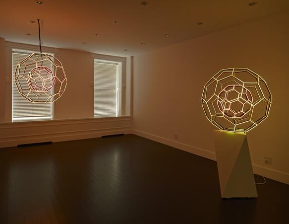 Installation view: Leo Villareal, Buckyball, 2014