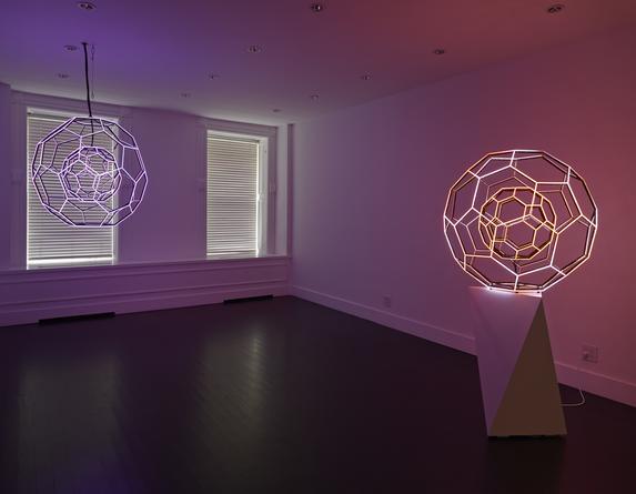 Installation view: Leo Villareal, Buckyball, 2014