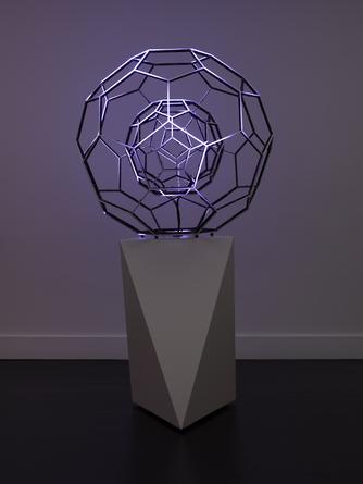 Buckyball, 2014
LEDs, custom software, electrical hardware
36 x 36 x 36 inches
Edition of 3
Base: 36 x 24 x 24 inches