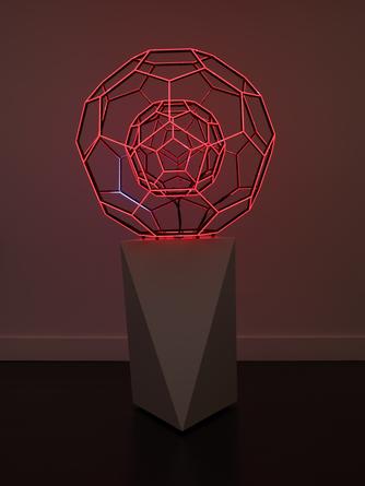 Buckyball, 2014
LEDs, custom software, electrical hardware
36 x 36 x 36 inches
Edition of 3
Base: 36 x 24 x 24 inches