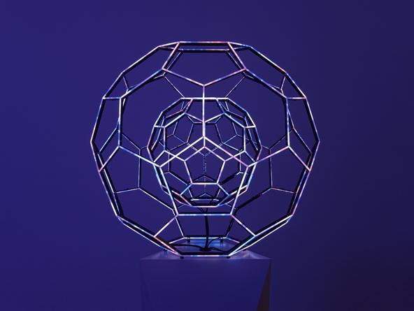 Buckyball, 2014
LEDs, custom software, electrical hardware
36 x 36 x 36 inches
Edition of 3
Base: 36 x 24 x 24 inches
