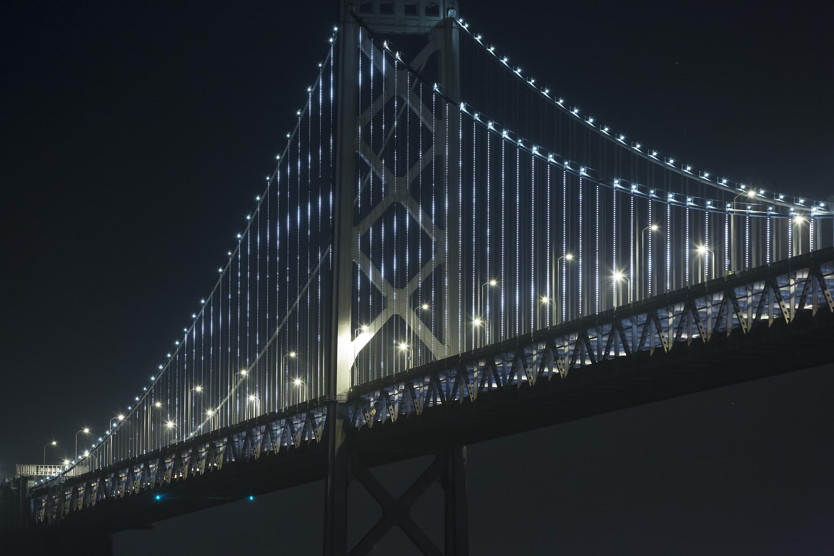 The Bay Lights, 2013
LEDs, custom software
Site specific installation: The Bay Bridge, San Francisco, CA