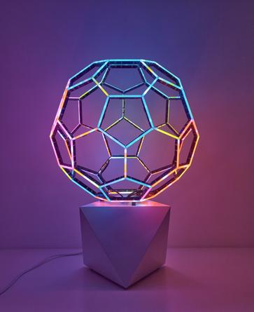 LEO VILLAREAL
Buckyball, 2015
LEDs, custom software, electrical hardware, base
29 x 19 3/4 x 19 3/4 inches
edition of 8
SGI2853
