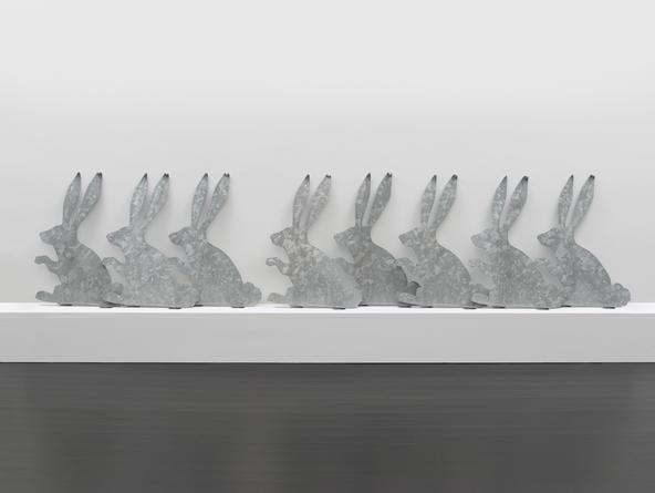 Rabbits (Galvanizing), 2013
Galvanized steel in 8 parts
22 x 176 x 2 1/2 inches
SGI2796