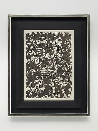 MARK TOBEY
Untitled, 1957
Sumi ink on paper mounted on paperboard 
15 ¾ x 11 inches