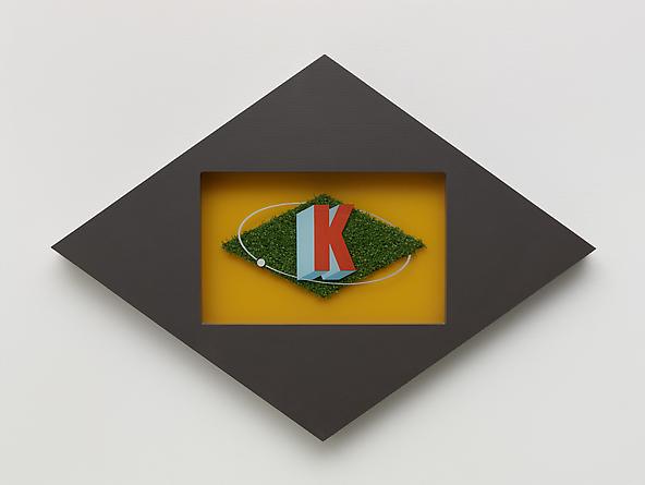 Doctor K, 1986
Wood, laminate, plexiglass, astroturf, acrylic paint
14 x 20 x 2 inches
GLG2419