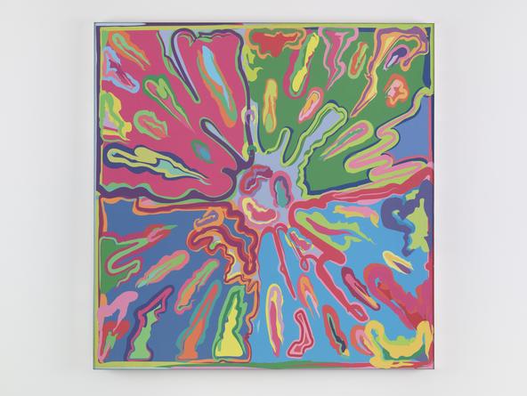 PETER HALLEY
Explosion #9, 2015
Screenprint monotype on canvas in metal frame
42 x 42 inches
SGI3208