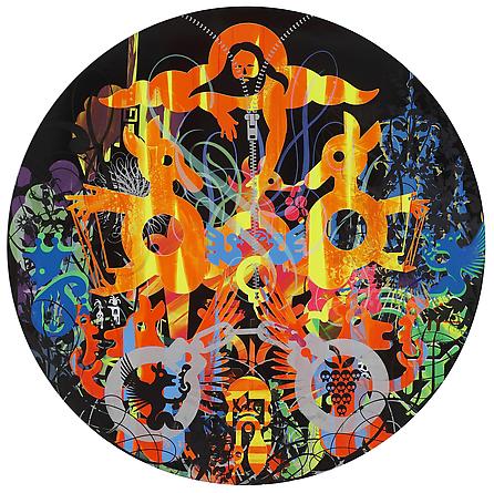 RYAN McGINNESS
All Your Earth Gods, 2011
Oil & acrylic on wood panel
48 inches diameter
Courtesy Ryan McGinness Studio