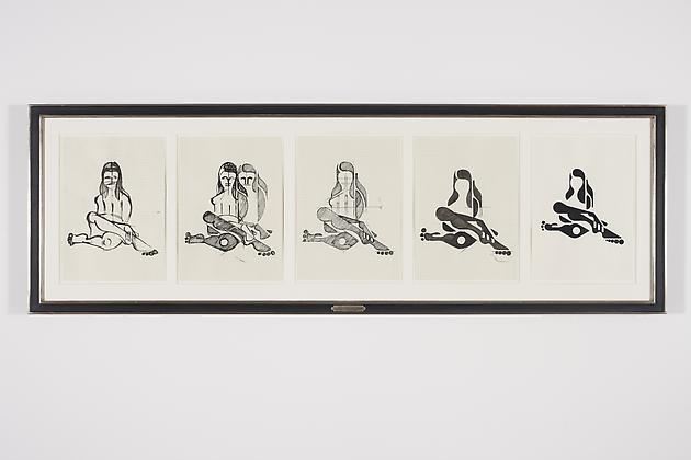 Women Sketch Process Drawings (Jessamin 3), 2012
Ink & acrylic on various papers in artist's frame
24 3/4 x 75 inches
GLG2152