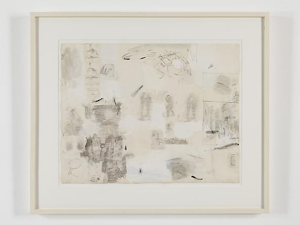 radio amnesia pt 2: a survey of works on paper 1997-2013
Robert Rauschenberg
Complete Relaxation, 1958
Solvent transfer on Strathmore paper with gouache, wash, watercolor, black crayon & pencil
22 3/4 x 28 1/4 inches